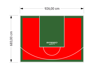 63M2/683X926CM CZERWONO-ZIELONE BOISKO DO KOSZYKÓWKI SPEEDSPORT HEXA POWER PRO