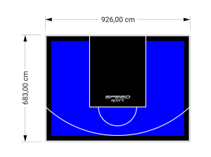 63M2/683X926CM NIEBIESKO-CZARNE BOISKO DO KOSZYKÓWKI SPEEDSPORT HEXA POWER PRO