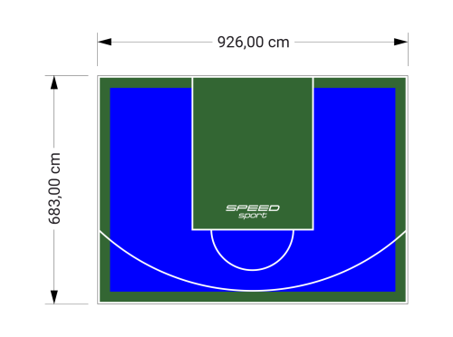 63M2/683X926CM NIEBIESKO-ZIELONE BOISKO DO KOSZYKÓWKI SPEEDSPORT HEXA POWER PRO