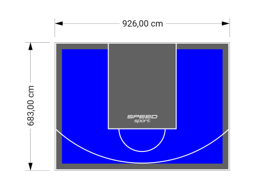 63M2/683X926CM NIEBIESKO-GRAFITOWE BOISKO DO KOSZYKÓWKI SPEEDSPORT HEXA POWER PRO