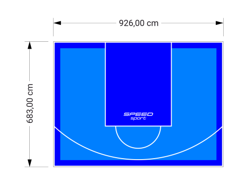 63M2/683X926CM BŁĘKITNO-NIEBIESKIE BOISKO DO KOSZYKÓWKI SPEEDSPORT HEXA POWER PRO