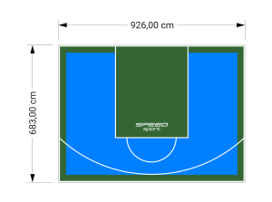63M2/683X926CM BŁĘKITNO-ZIELONE BOISKO DO KOSZYKÓWKI SPEEDSPORT HEXA POWER PRO