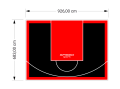 63M2/683X926CM CZARNO-CZERWONE BOISKO DO KOSZYKÓWKI SPEEDSPORT HEXA POWER PRO