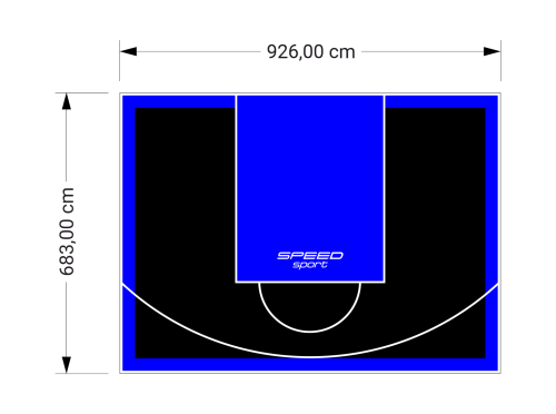 63M2/683X926CM CZARNO-NIEBIESKIE BOISKO DO KOSZYKÓWKI SPEEDSPORT HEXA POWER PRO