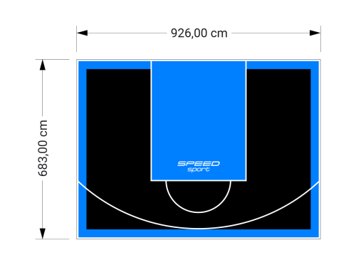 63M2/683X926CM CZARNO-BŁĘKITNE BOISKO DO KOSZYKÓWKI SPEEDSPORT HEXA POWER PRO