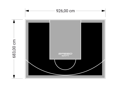 63M2/683X926CM CZARNO-SZARE BOISKO DO KOSZYKÓWKI SPEEDSPORT HEXA POWER PRO