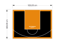 63M2/683X926CM CZARNO-POMARAŃCZOWE BOISKO DO KOSZYKÓWKI SPEEDSPORT HEXA POWER PRO