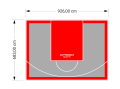 63M2/683X926CM SZARO-CZERWONE BOISKO DO KOSZYKÓWKI SPEEDSPORT HEXA POWER PRO