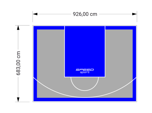 63M2/683X926CM SZARO-NIEBIESKIE BOISKO DO KOSZYKÓWKI SPEEDSPORT HEXA POWER PRO