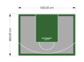 63M2/683X926CM SZARO-ZIELONE BOISKO DO KOSZYKÓWKI SPEEDSPORT HEXA POWER PRO