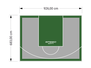 63M2/683X926CM SZARO-ZIELONE BOISKO DO KOSZYKÓWKI SPEEDSPORT HEXA POWER PRO