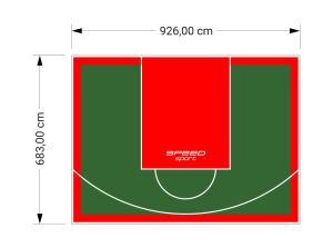 63M2/683X926CM ZIELONO-CZERWONE BOISKO DO KOSZYKÓWKI SPEEDSPORT HEXA POWER PRO