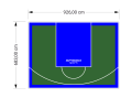 63M2/683X926CM ZIELONO-NIEBIESKIE BOISKO DO KOSZYKÓWKI SPEEDSPORT HEXA POWER PRO