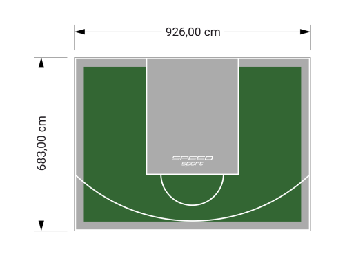63M2/683X926CM ZIELONO-SZARE BOISKO DO KOSZYKÓWKI SPEEDSPORT HEXA POWER PRO
