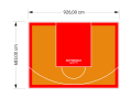 63M2/683X926CM POMARAŃCZOWO-CZERWONE BOISKO DO KOSZYKÓWKI SPEEDSPORT HEXA POWER PRO