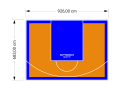 63M2/683X926CM POMARAŃCZOWO-NIEBIESKIE BOISKO DO KOSZYKÓWKI SPEEDSPORT HEXA POWER PRO
