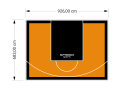 63M2/683X926CM POMARAŃCZOWO-CZARNE BOISKO DO KOSZYKÓWKI SPEEDSPORT HEXA POWER PRO