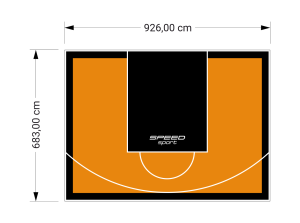 63M2/683X926CM POMARAŃCZOWO-CZARNE BOISKO DO KOSZYKÓWKI SPEEDSPORT HEXA POWER PRO