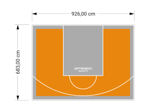 63M2/683X926CM POMARAŃCZOWO-SZARE BOISKO DO KOSZYKÓWKI SPEEDSPORT HEXA POWER PRO