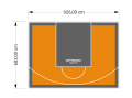 63M2/683X926CM POMARAŃCZOWO-GRAFITOWE BOISKO DO KOSZYKÓWKI SPEEDSPORT HEXA POWER PRO