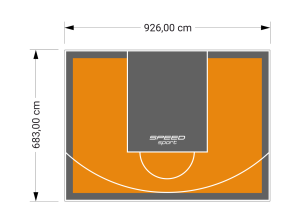 63M2/683X926CM POMARAŃCZOWO-GRAFITOWE BOISKO DO KOSZYKÓWKI SPEEDSPORT HEXA POWER PRO