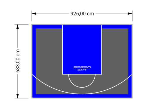 63M2/683X926CM GRAFITOWO-NIEBIESKIE BOISKO DO KOSZYKÓWKI SPEEDSPORT HEXA POWER PRO