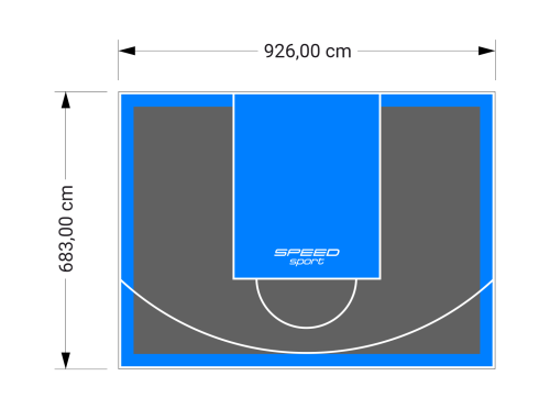 63M2/683X926CM GRAFITOWO-BŁĘKITNE BOISKO DO KOSZYKÓWKI SPEEDSPORT HEXA POWER PRO
