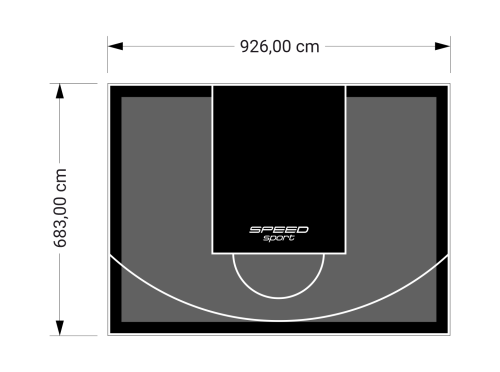 63M2/683X926CM GRAFITOWO-CZARNE BOISKO DO KOSZYKÓWKI SPEEDSPORT HEXA POWER PRO