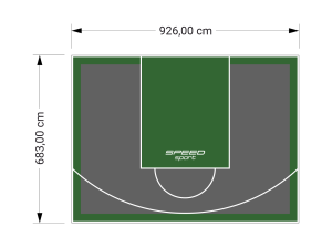 63M2/683X926CM GRAFITOWO-ZIELONE BOISKO DO KOSZYKÓWKI SPEEDSPORT HEXA POWER PRO