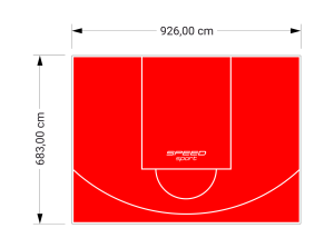 63M2/683X926CM CZERWONE BOISKO DO KOSZYKÓWKI SPEEDSPORT HEXA POWER PRO