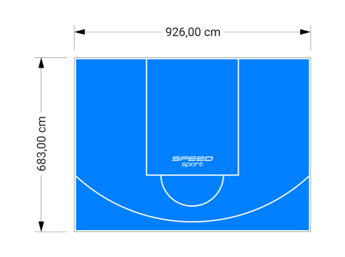 63M2/683X926CM BŁĘKITNE BOISKO DO KOSZYKÓWKI SPEEDSPORT HEXA POWER PRO