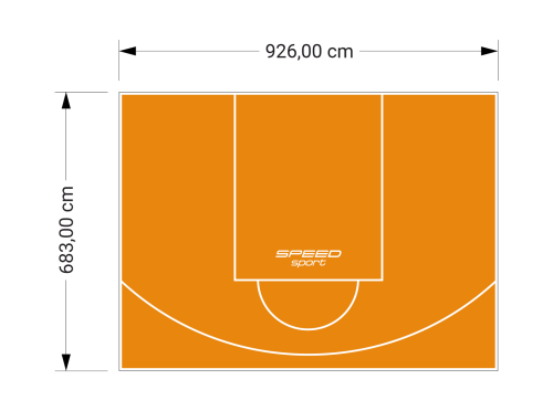 63M2/683X926CM POMARAŃCZOWE BOISKO DO KOSZYKÓWKI SPEEDSPORT HEXA POWER PRO