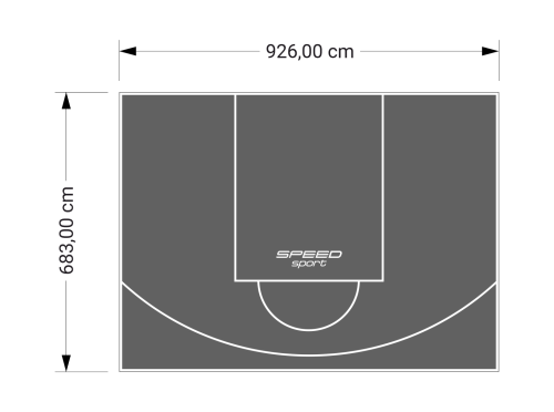 63M2/683X926CM GRAFITOWE BOISKO DO KOSZYKÓWKI SPEEDSPORT HEXA POWER PRO