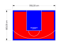65M2/683X956CM CZERWONO-NIEBIESKIE BOISKO DO KOSZYKÓWKI SPEEDSPORT HEXA POWER PRO