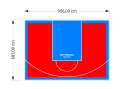 65M2/683X956CM CZERWONO-BŁĘKITNE BOISKO DO KOSZYKÓWKI SPEEDSPORT HEXA POWER PRO