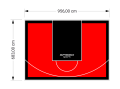 65M2/683X956CM CZERWONO-CZARNE BOISKO DO KOSZYKÓWKI SPEEDSPORT HEXA POWER PRO
