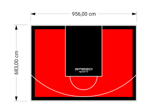65M2/683X956CM CZERWONO-CZARNE BOISKO DO KOSZYKÓWKI SPEEDSPORT HEXA POWER PRO