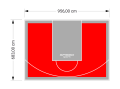 65M2/683X956CM CZERWONO-SZARE BOISKO DO KOSZYKÓWKI SPEEDSPORT HEXA POWER PRO
