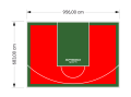 65M2/683X956CM CZERWONO-ZIELONE BOISKO DO KOSZYKÓWKI SPEEDSPORT HEXA POWER PRO