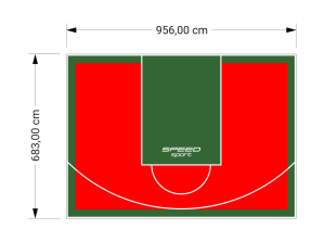 65M2/683X956CM CZERWONO-ZIELONE BOISKO DO KOSZYKÓWKI SPEEDSPORT HEXA POWER PRO