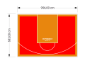 65M2/683X956CM CZERWONO-POMARAŃCZOWE BOISKO DO KOSZYKÓWKI SPEEDSPORT HEXA POWER PRO