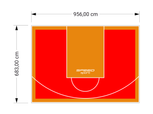 65M2/683X956CM CZERWONO-POMARAŃCZOWE BOISKO DO KOSZYKÓWKI SPEEDSPORT HEXA POWER PRO