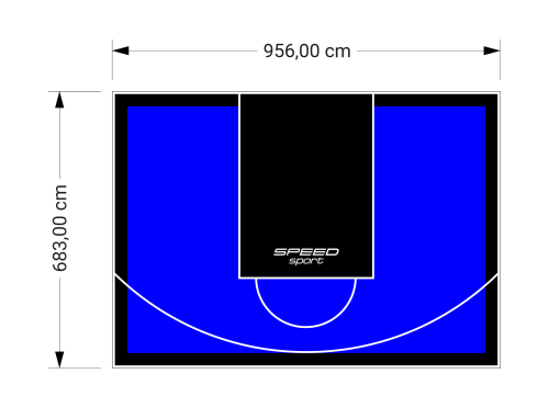 65M2/683X956CM NIEBIESKO-CZARNE BOISKO DO KOSZYKÓWKI SPEEDSPORT HEXA POWER PRO