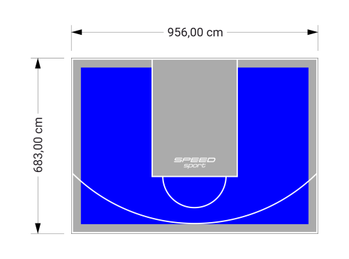 65M2/683X956CM NIEBIESKO-SZARE BOISKO DO KOSZYKÓWKI SPEEDSPORT HEXA POWER PRO