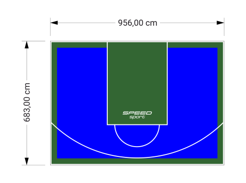 65M2/683X956CM NIEBIESKO-ZIELONE BOISKO DO KOSZYKÓWKI SPEEDSPORT HEXA POWER PRO