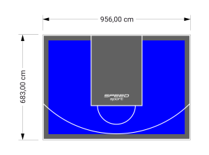 65M2/683X956CM NIEBIESKO-GRAFITOWE BOISKO DO KOSZYKÓWKI SPEEDSPORT HEXA POWER PRO