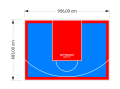 65M2/683X956CM BŁĘKITNO-CZERWONE BOISKO DO KOSZYKÓWKI SPEEDSPORT HEXA POWER PRO
