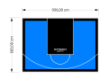 65M2/683X956CM BŁĘKITNO-CZARNE BOISKO DO KOSZYKÓWKI SPEEDSPORT HEXA POWER PRO