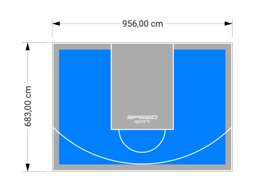 65M2/683X956CM BŁĘKITNO-SZARE BOISKO DO KOSZYKÓWKI SPEEDSPORT HEXA POWER PRO