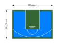 65M2/683X956CM BŁĘKITNO-ZIELONE BOISKO DO KOSZYKÓWKI SPEEDSPORT HEXA POWER PRO